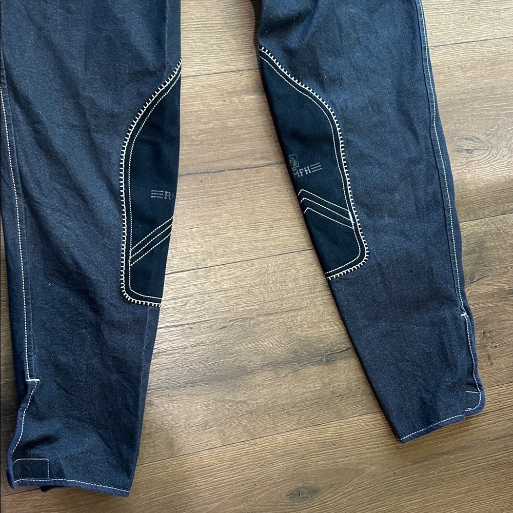 Romfh Black Straight Horse Riding Jeans with Contrast Stitching !! Size 30 - Picture 6 of 11